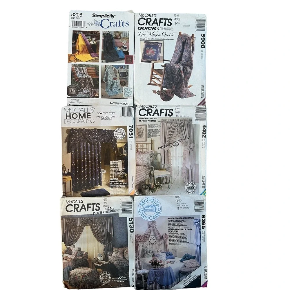 Vtg 6 Simplicity & McCall's‎ Craft Patterns Quilt Window Treatments